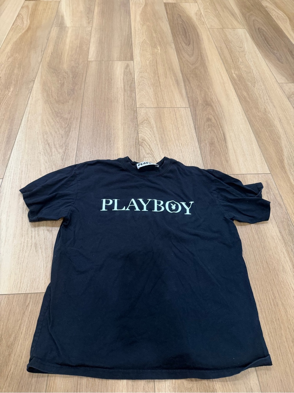 PLAYBOY Black Tee with White Neck Label